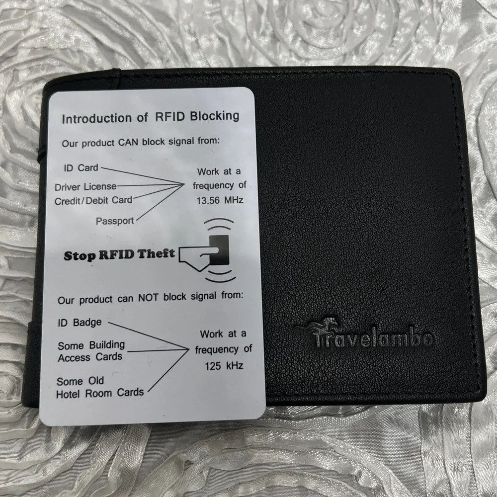 Travelambo RFID Black Leather Wallet